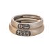Vintage Adjustable Copper Ring Set with Ethnic Patterns for Men and Women