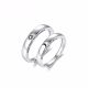 Geometric Sun and Moon Adjustable Open Ring Set for Couples in Vintage Style